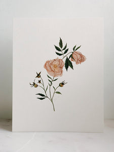 Watercolor Dog Rose Print