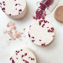 Load image into Gallery viewer, ROSE &amp; BERGAMOT Natural Bath Bomb with Pink Himalayan Salt &amp; Coconut Oil