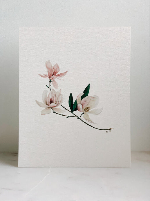Watercolor Magnolia Print